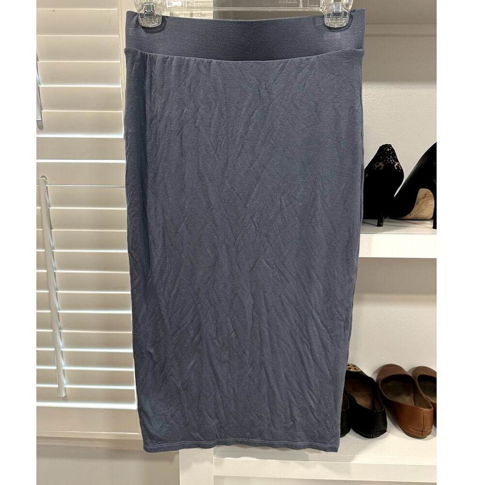 T Tahari Women's Gray Midi Pincel Skirt Pull On S NWT